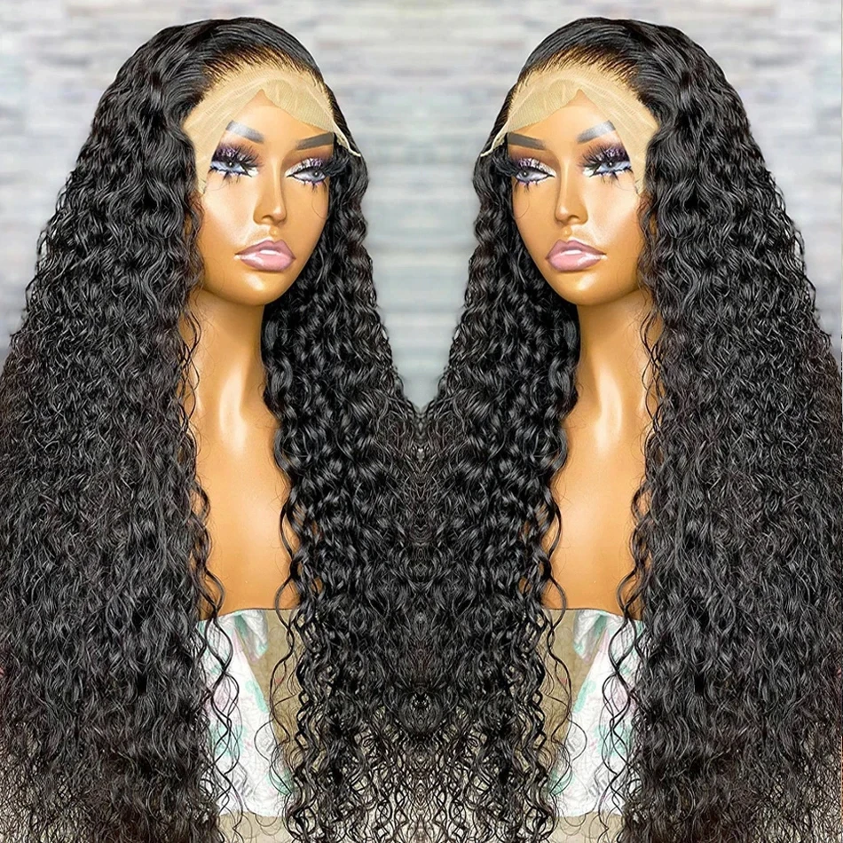 13x4 13x6 Deep Wave Lace Front Wig Human Hair Transparent Lace Frontal Wigs For Women Human Hair Wigs Pre Plucked Lace Front Wig