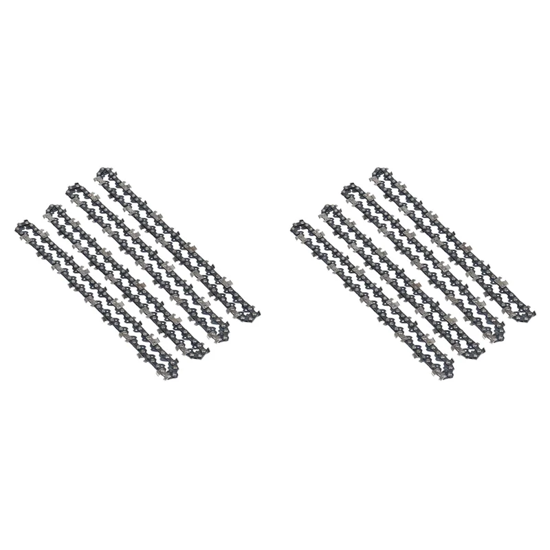 YLS-8Pcs Mini Chainsaw Chain 6 Inch Guide Saw Chain 1/4 LP Pitch, 37 Sections For Electric Portable Handheld Chain Saw