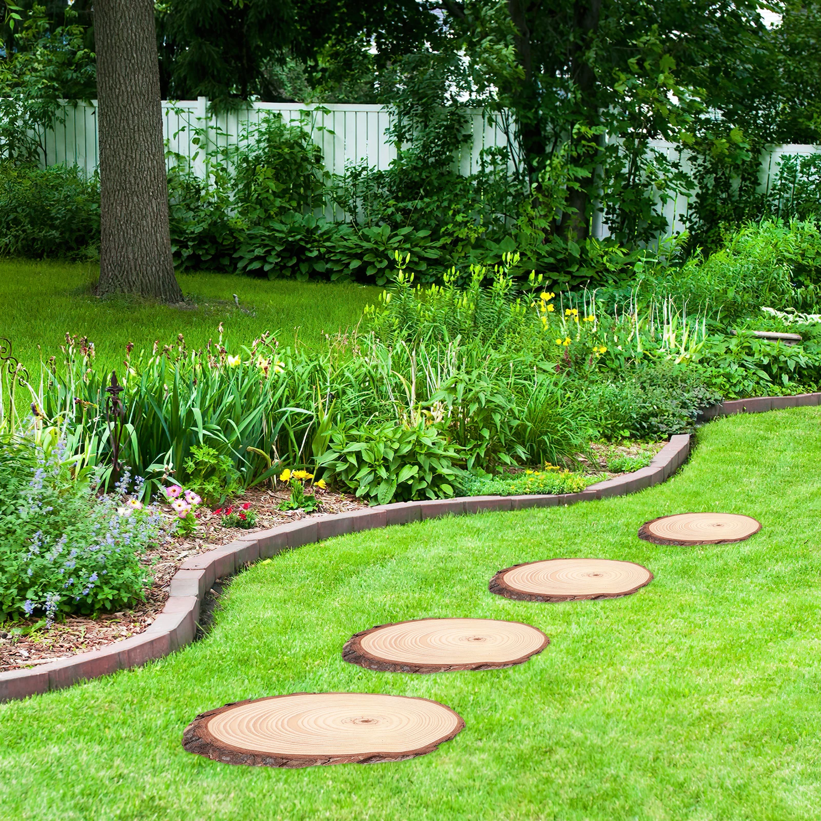 

4pcs Garden Outdoor Walkway Decorative Wooden Ellipse 25x10cm Lightweight Pathway Patio Practical Gift