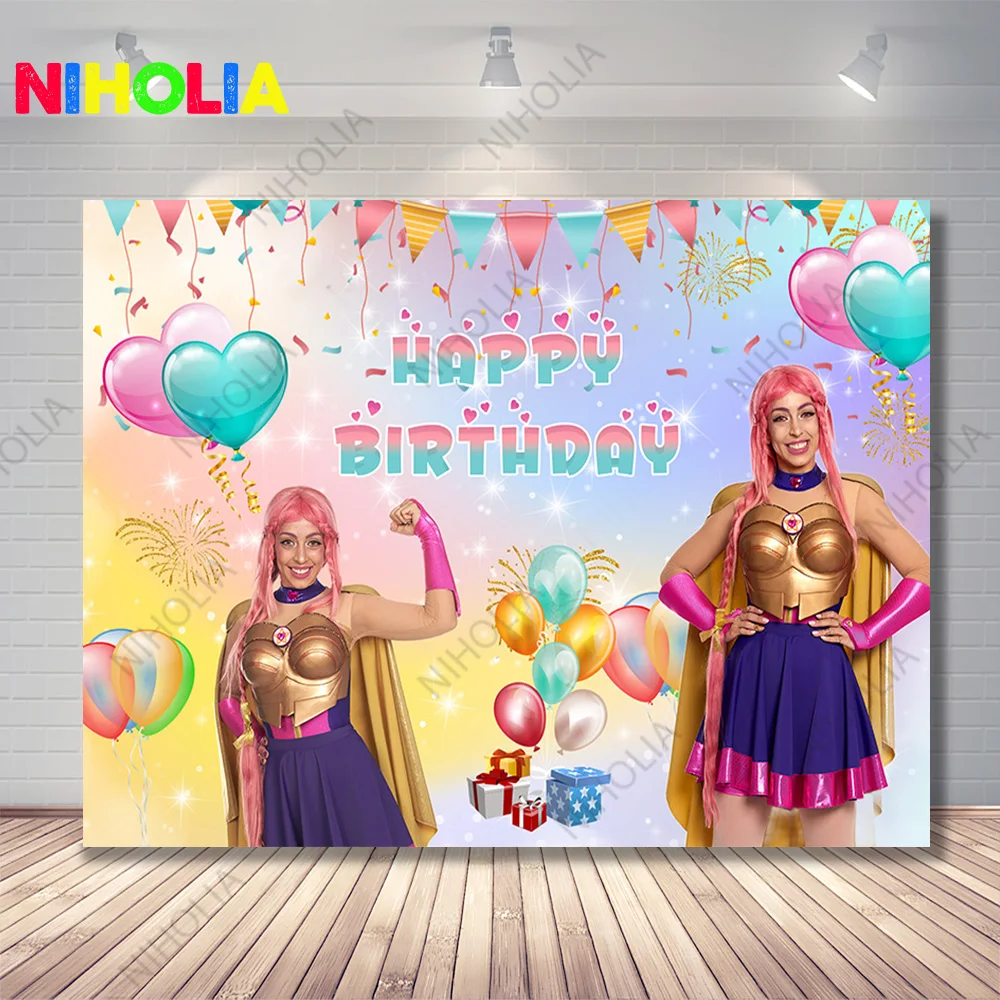 Niholia Luli Pampín صورة خلفية الفتيات حفلة عيد ميلاد راية استحمام الطفل الديكور غرفة المنزل التصوير الخلفية
