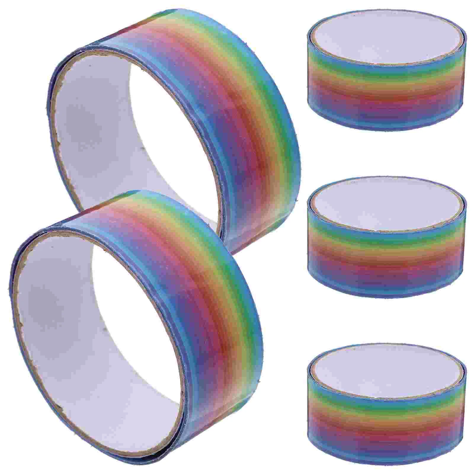 5 rollos de cinta de bolas, conducto colorido para etiquetar cintas adhesivas enrollables
