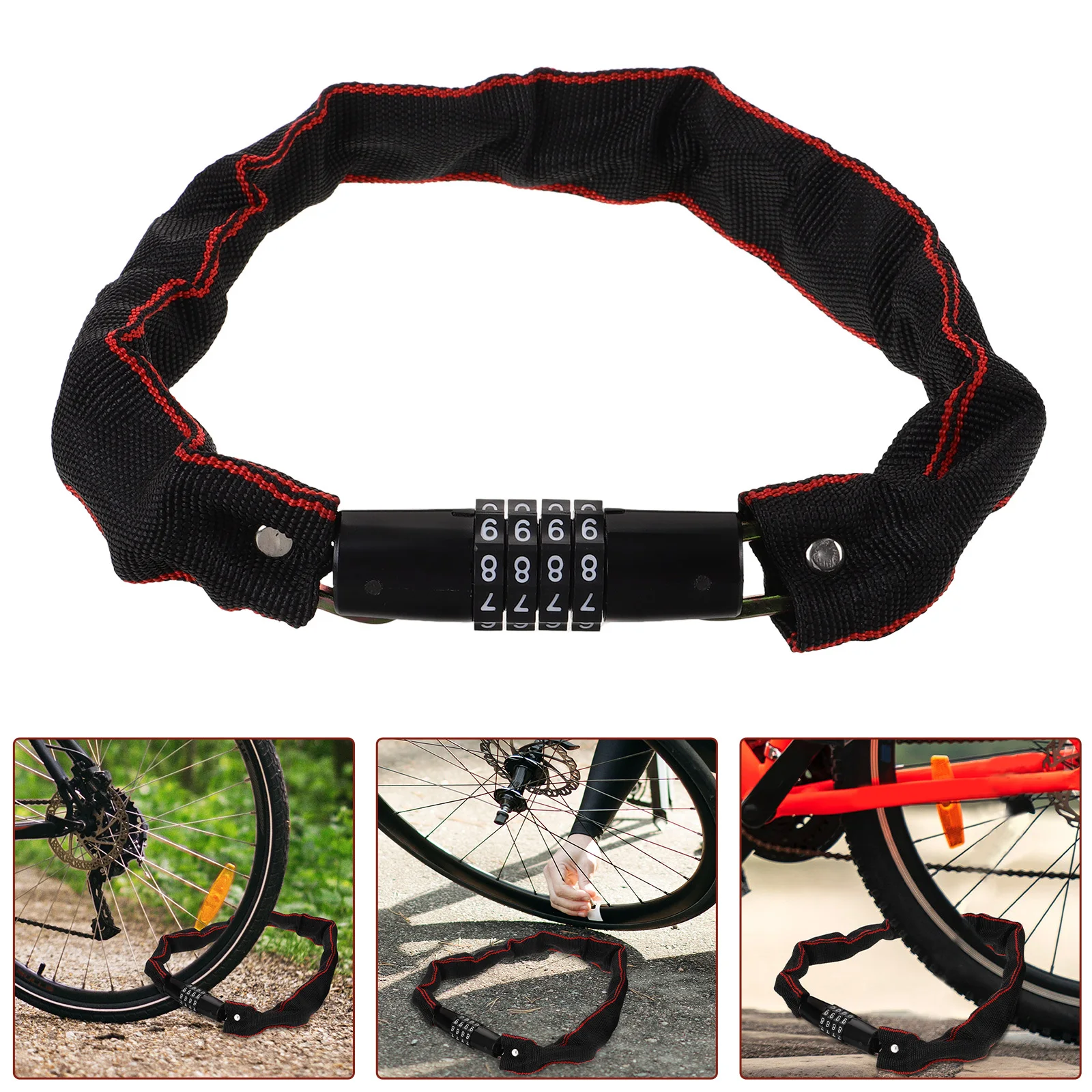 

Password Chain Lock For Bicycle Heavy Duty Aluminum Alloy Bike Lock, Waterproof Cycling Security Lock, Portable Outdoor