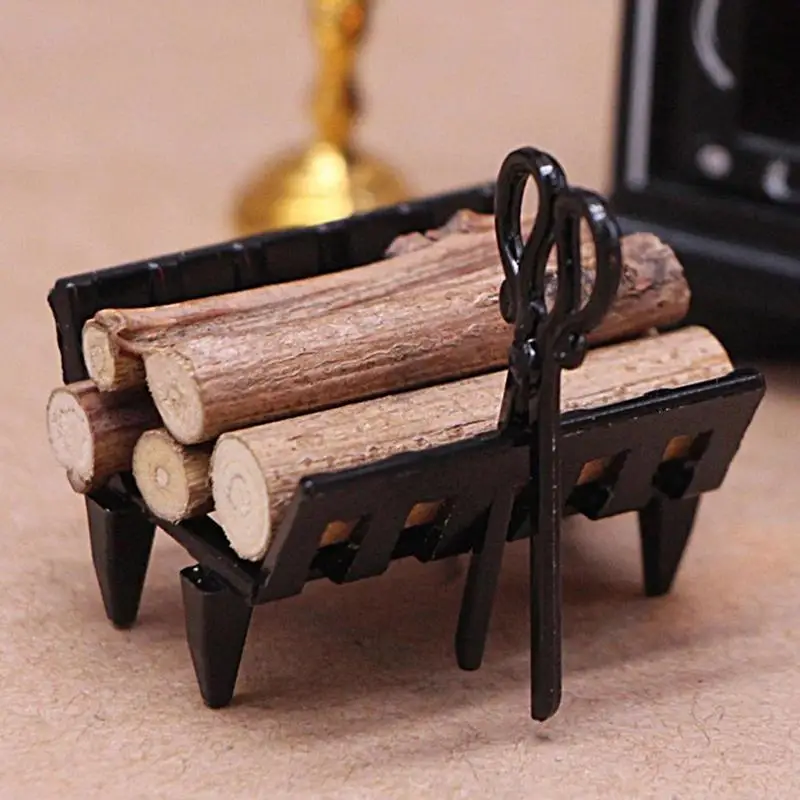 Small Firewood Rack Indoor Log Holder Wood Storage For Fireplace Heavy Duty Metal Firewood Holder With Removable Holders