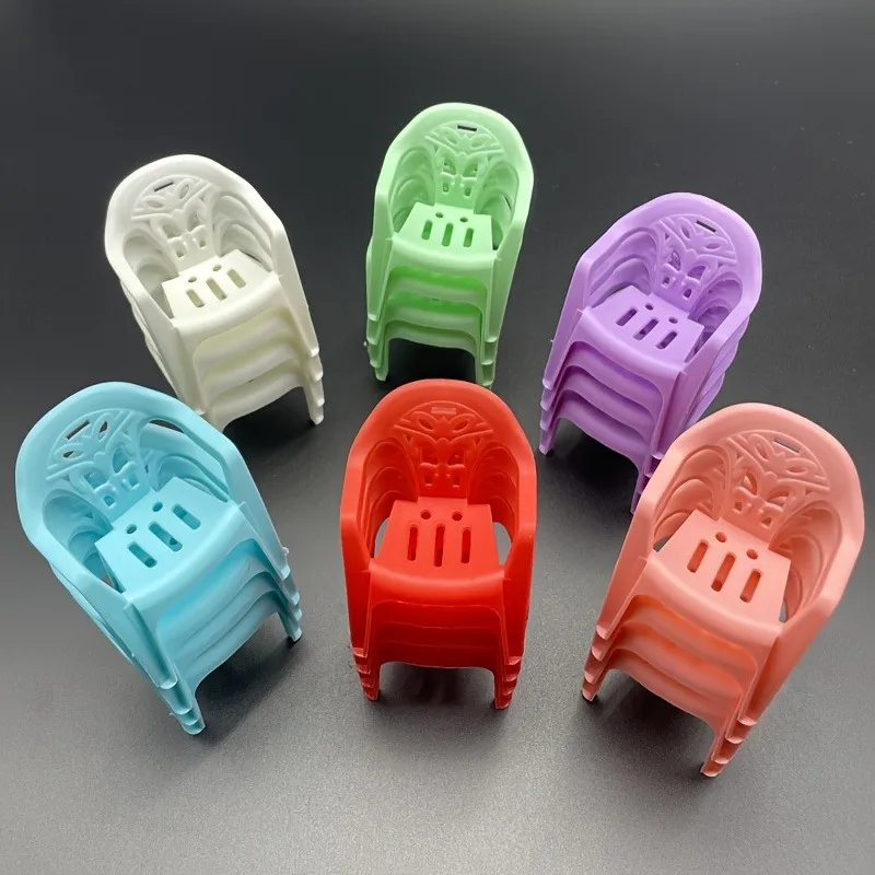 Mini Backed Chair Set| 6 Colors,Ideal for Crafts,Tea Parties,Home Decor &Model Display,For Dollhouses Decor,Decorative Figurines