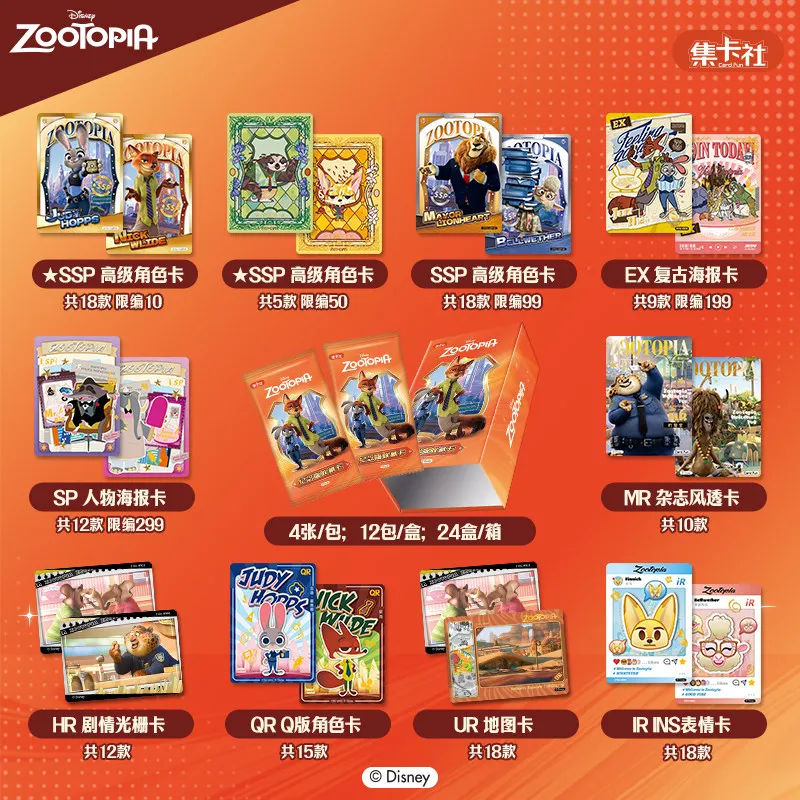 Card Fun Official Disney Zootopia Commemorative Edition Collectible Card Nick Judy Character Peripheral Surprise Gift Newly