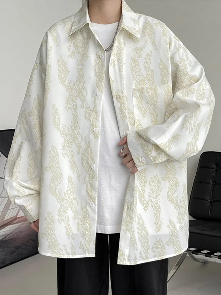 

Мужская куртка-жакет в стиле барокко с узором, свободного кроя, весенняя, в японском стиле, для повседневной носки, американский стиль