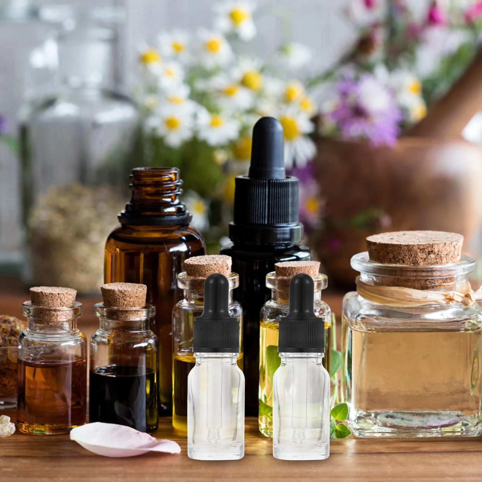 10 قطع من زجاجات الزيوت العطرية، قطارة زجاجية صغيرة قابلة لإعادة الملء، حاوية تعبئة فرعية للسفر للزيوت العطرية