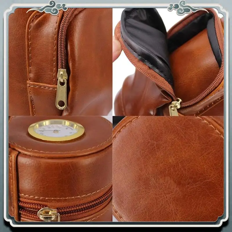 

Прочный кожаный мужской чехол премиум-класса с застежкой-молнией, увлажняющим чехлом, портативным и стильным решением для хранения