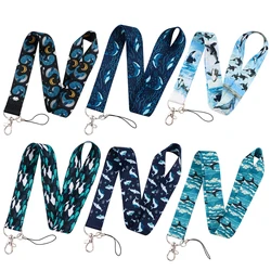 LX787 Shark Whale Lanyards for Key Neck Strap ID Card Badge Gym Key Chain Keys Holder DIY Hanging Rope Keychain Cute Lariat