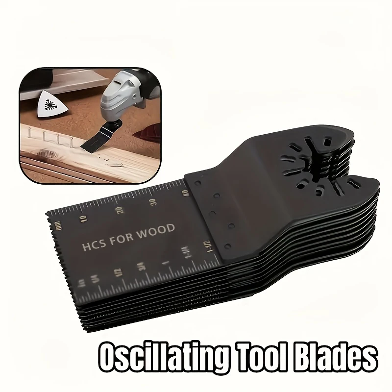 5/10/20pcs Multi-Tool Oscillating Saw Blades - High Carbon Steel, Fit For Wood, Metal & Plastic With Precision Depth Markers