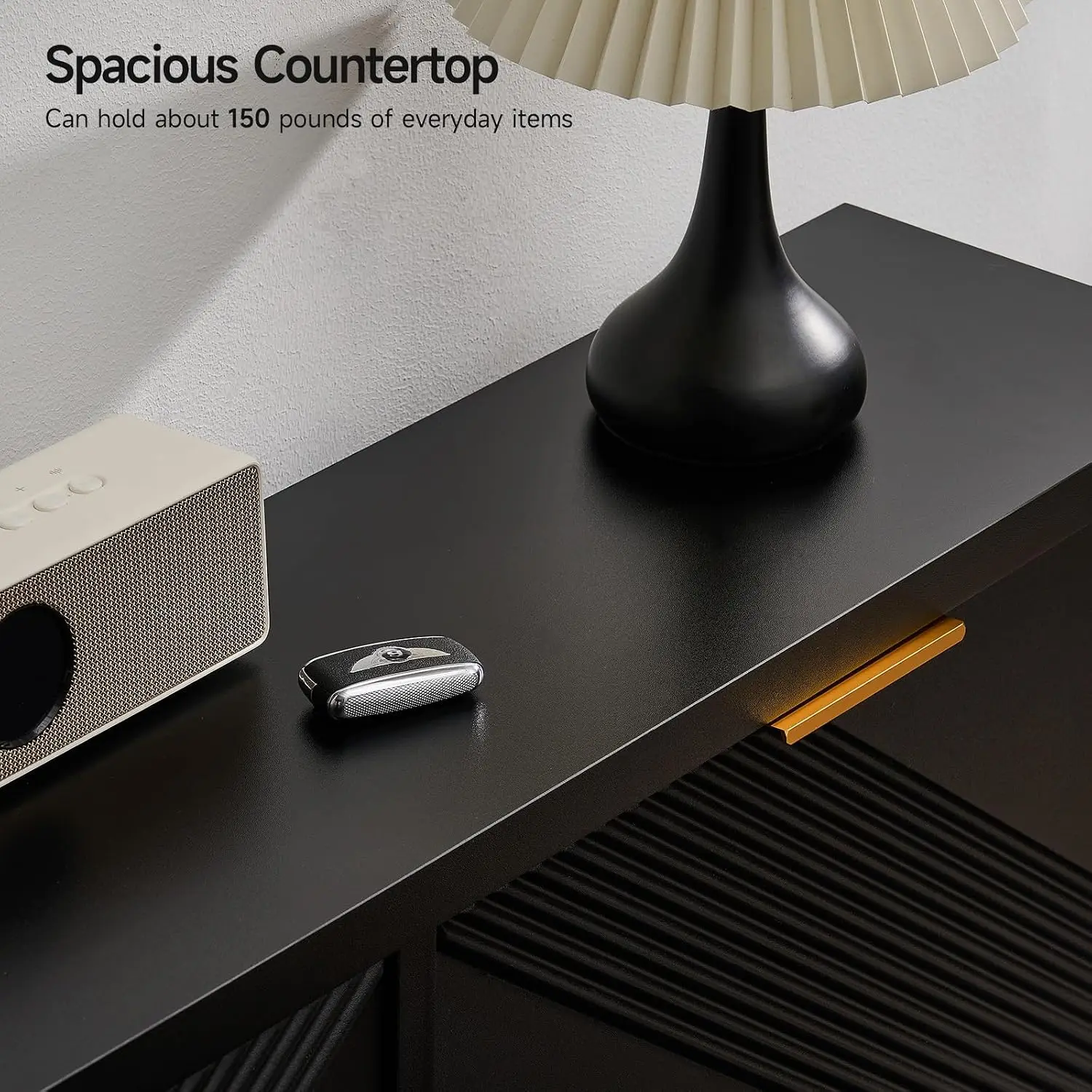 Shoe Cabinet with 4 Flip Drawers & Symmetric Groove Pattern