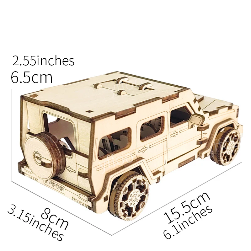 yffoo 3D Puzzle Military Toy Movable Jeep Assembly Model For Children Adult DIY Wooden Modeling Building Block Kits