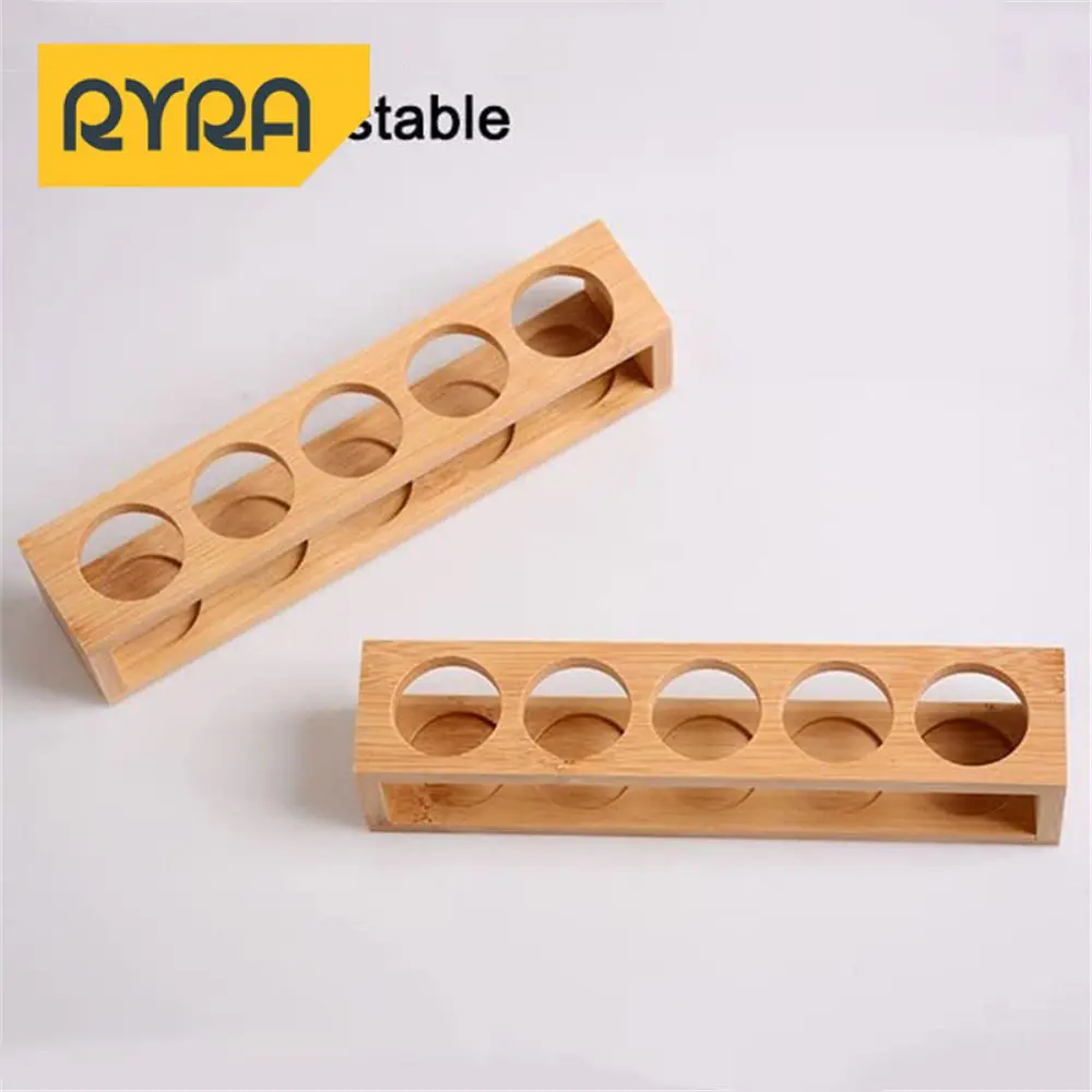 Essential Oil Storage Rack Smooth Wooden For Essential Oils Bottle Holder Perfume Storage Essential Oil Display Products 6 Hole