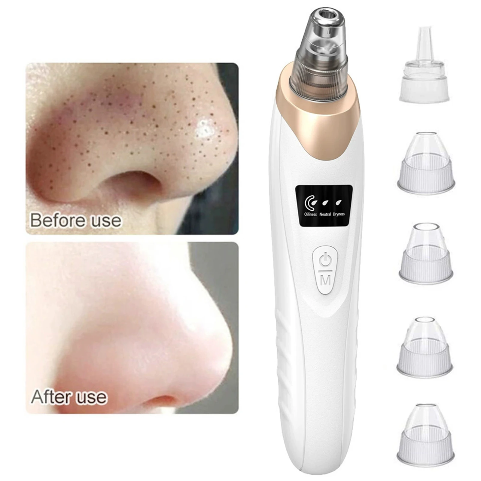 3 مستويات أجهزة إزالة الرؤوس السوداء الكهربائية USB قابلة للشحن منظف المسام فراغ أدوات إزالة الرؤوس السوداء للنساء ماكياج الوجه