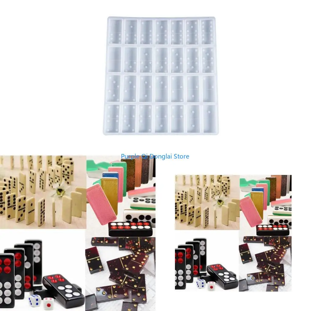L21E 28 Cavities DIY Crafts Mold Molds for Resin Casting Flexible Non-Stick Handmade Silicone Dominoes Mold