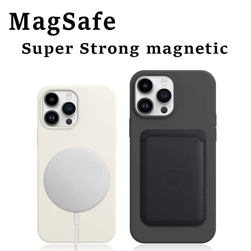 Für Magsafe Original Magnetische Fall Für iPhone 16 15 14 13 Pro Max Plus Drahtlose Lade Fall Officia Flüssigkeit Silikon Telefon Abdeckung – Detail 1