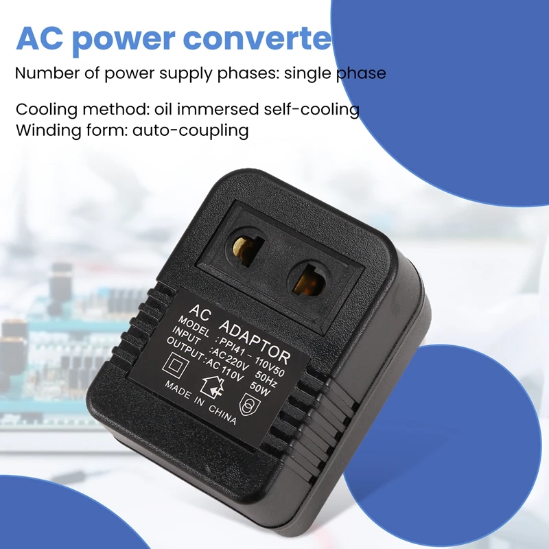 ABPP-2PCS محول خفض محول السفر AC220 فولت إلى 110 فولت محول جهد كهربي محول جهد كهربي منظم الاتحاد الأوروبي التوصيل