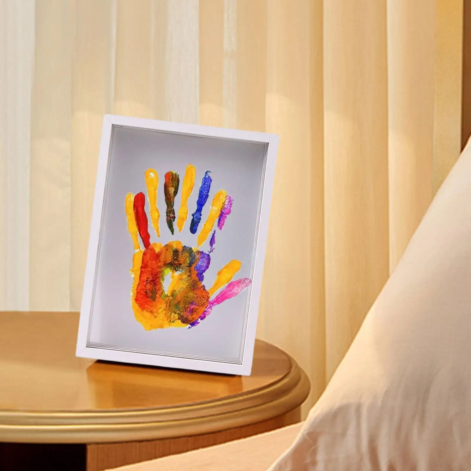 

Clear Family Handprint Kit Home Decoration Keepsake Hand and Footprint Frame for Grandparents Family Night New Parents Family