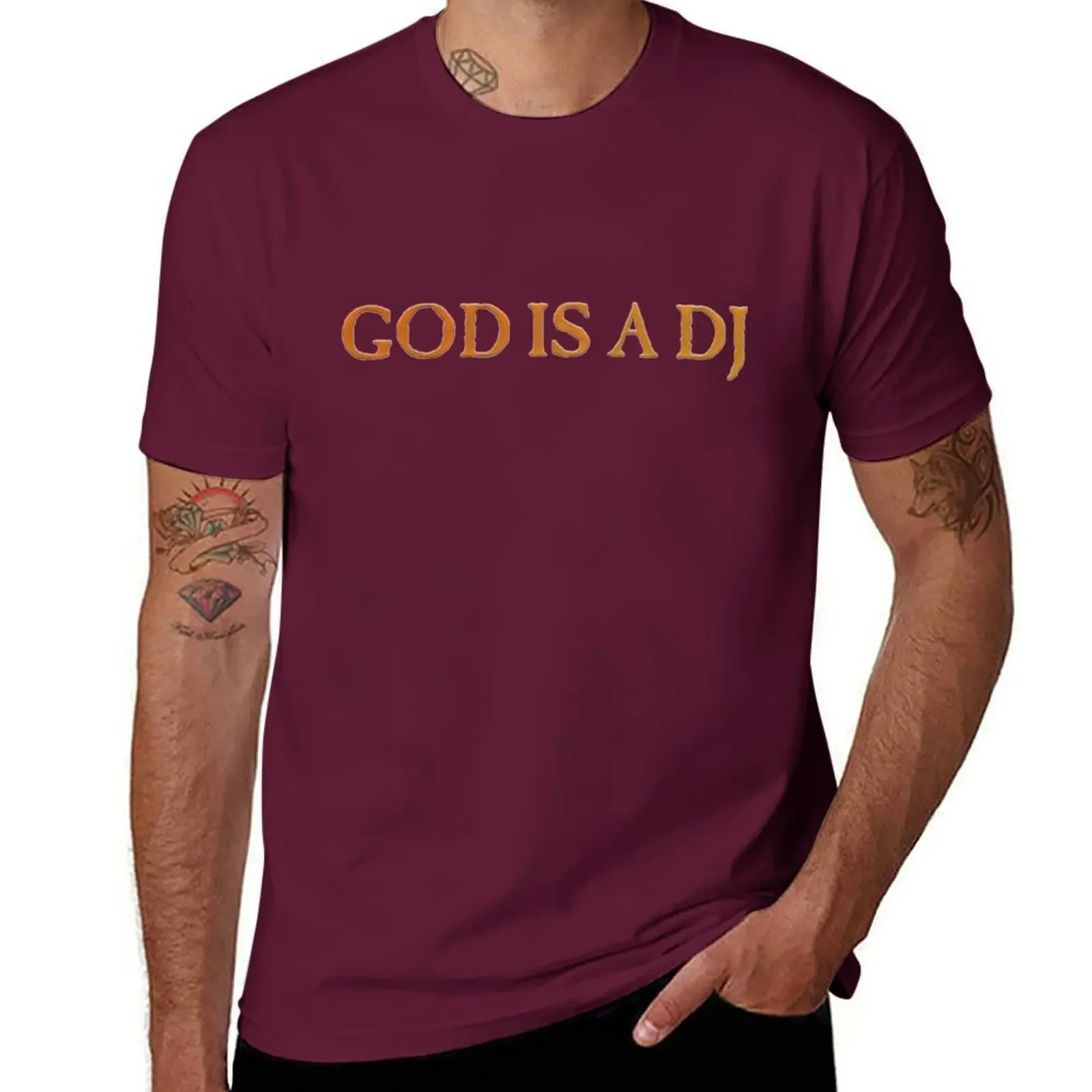 2025 new model Kawaii clothes anime clothes T-shirts for men cotton graphic Summeris a DJ Faithless Maxi Jazz Text Only T-Shirt