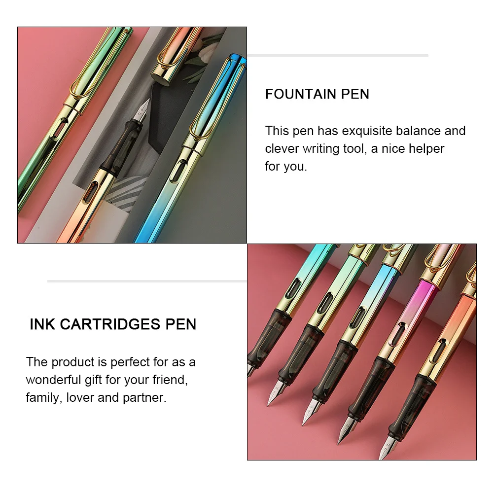 

5 шт. современная перьевая ручка с мешочками для чернил идеальный подарок для друзей и семьи тонкая работа перьевая ручка офисные канцелярские принадлежности