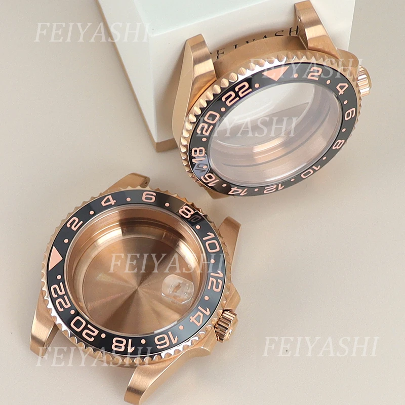 Rose caso de relógio de ouro para mulheres, aço inoxidável 316L, Seiko NH35, NH36, NH38, 34, ETA 2824, movimento Miyota 8215, 28.5 Dial, venda quente, 40mm