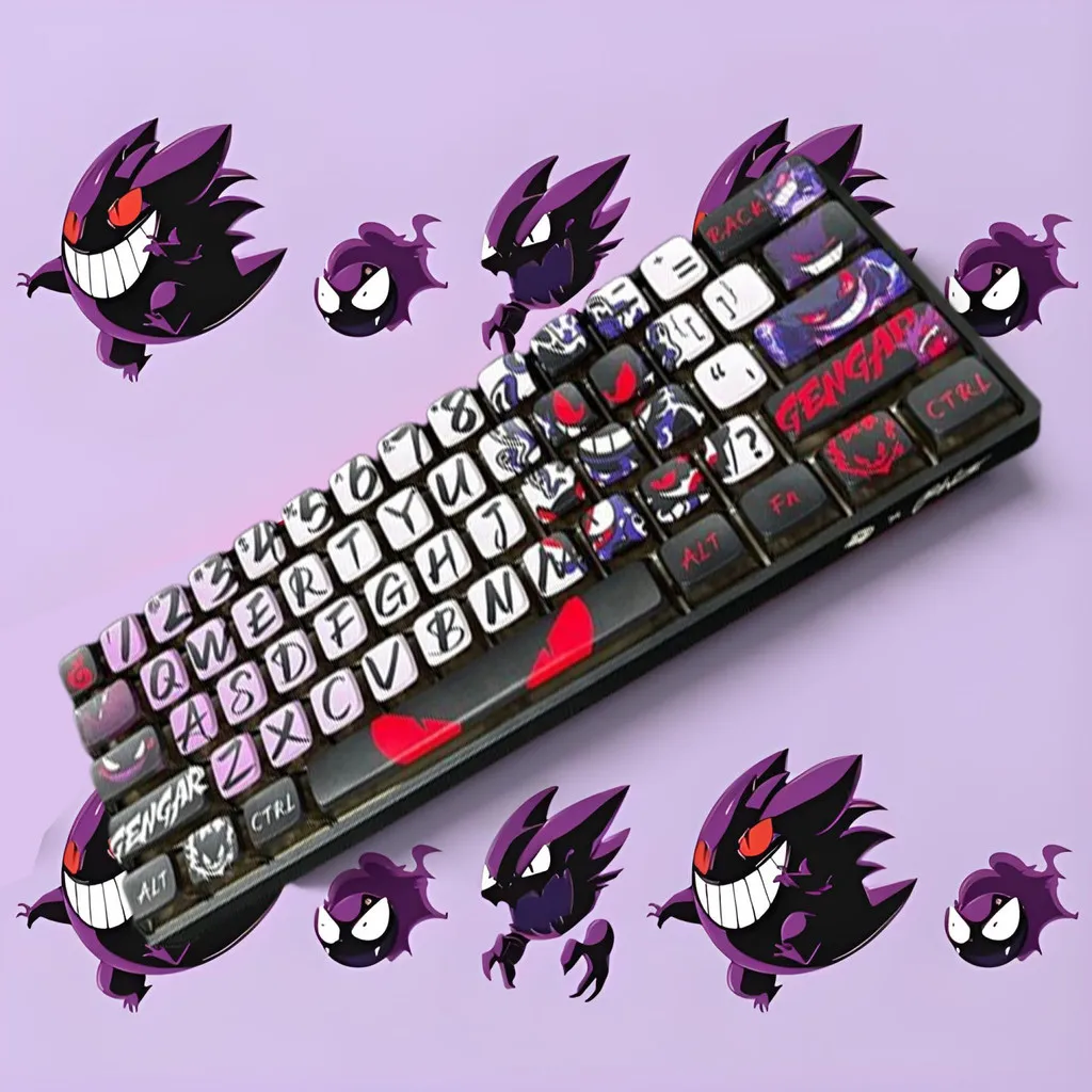 Ghost Face Keycaps Four Sided Shine Through ASA Profile PBT+PC Material Cartoon Keycaps DYE-SUB for MX Type Keyboard