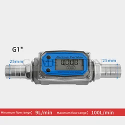 Aluminum Alloy  6par Digital Display Flow meter K24 Methanol Diesel Gasoline Kerosene Liquid Turbine Meter Pagota Joint