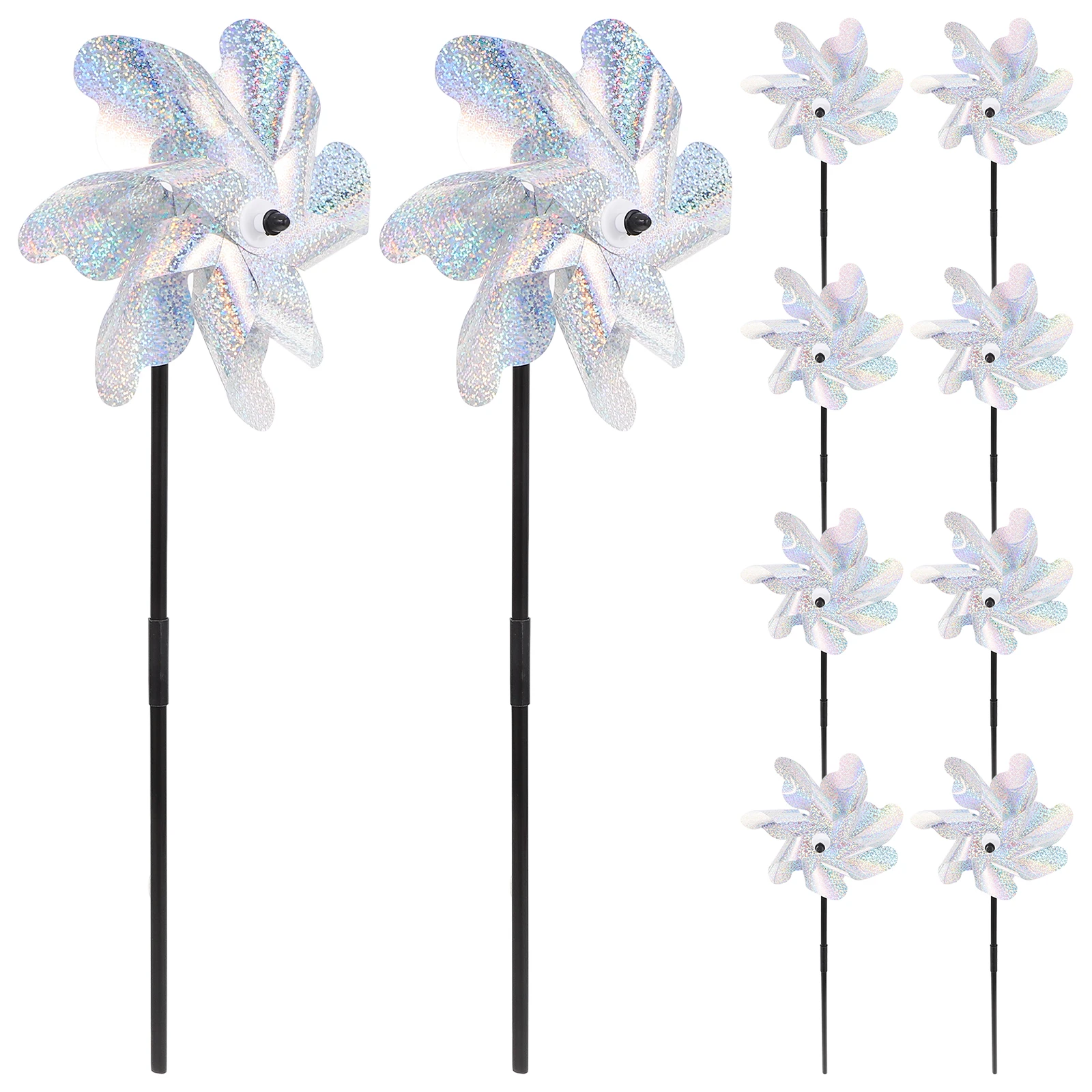 

10Pcs Wind Spinner for Garden Bird Repellent Decorative Yard Windmill Pest Control Plastic Pinwheels Landscape Ornament