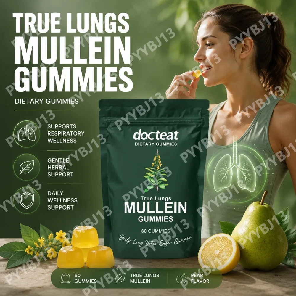 Docteat Loquat Gummies with Pear Juice and Pectin, Botanical Respiratory Wellness Support, Daily Dietary Supplement, 60 Gummies