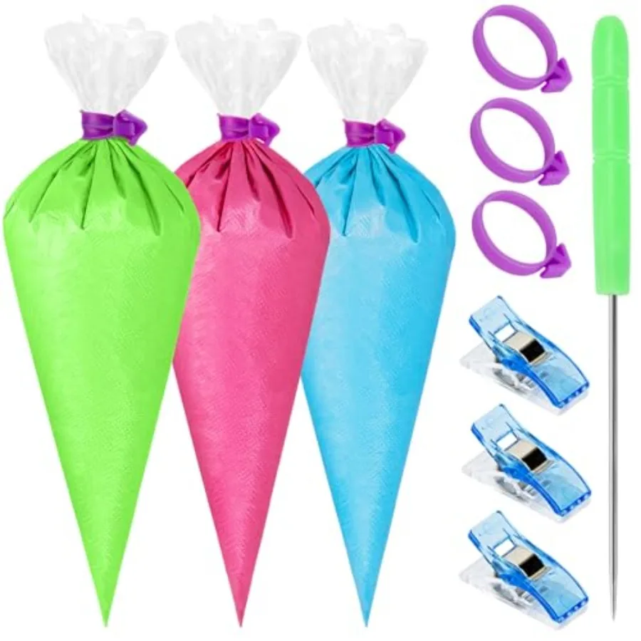 107 قطعة مجموعة أكياس الأنابيب 100 قطعة أكياس المعجنات 12 بوصة أكياس صقيع أكياس تزيين الكعكة أكياس تزيين الأنابيب المتاح واي فاي