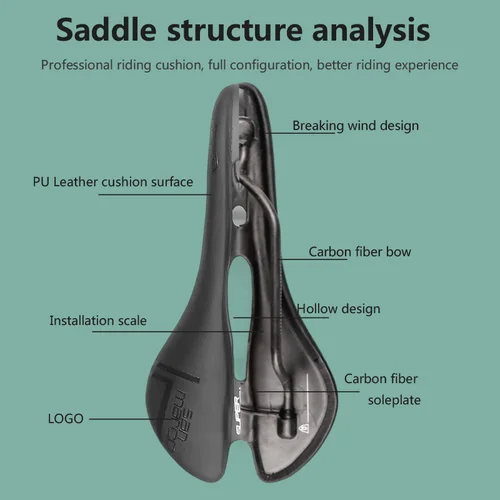 Imagen 2 del producto Sillín San Marco Aspide de carbono para bicicleta de carretera, asiento de bicicleta de carreras para hombre y mujer, rieles de carbono de 131mm, accesorios para bicicleta