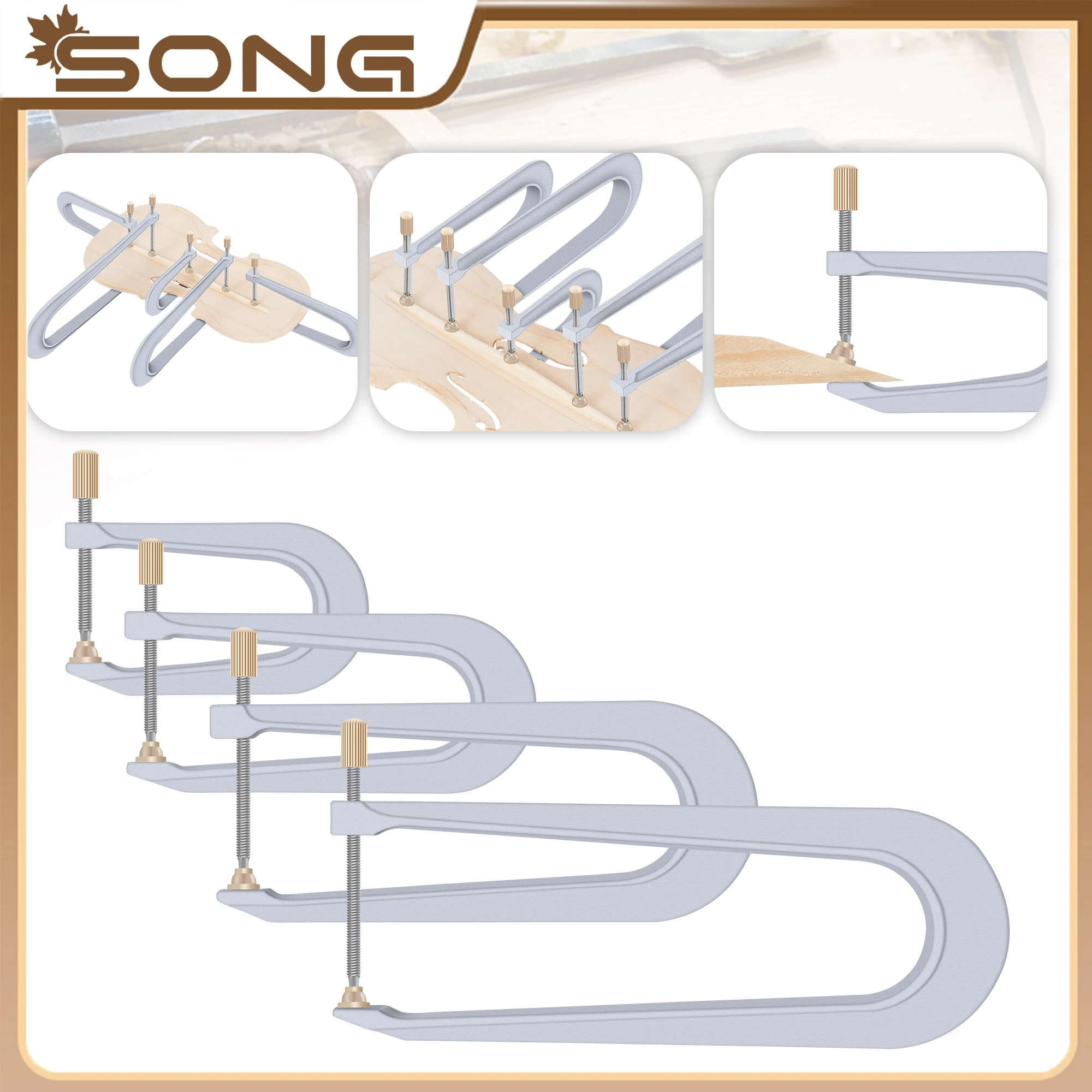 Zacisk do skrzypiec basowych Aluminiowe zaciski do skrzypiec basowych Board Fix Wiolonczela wiolonczela Klips mostkowy Luthiers Narzędzia naprawcze