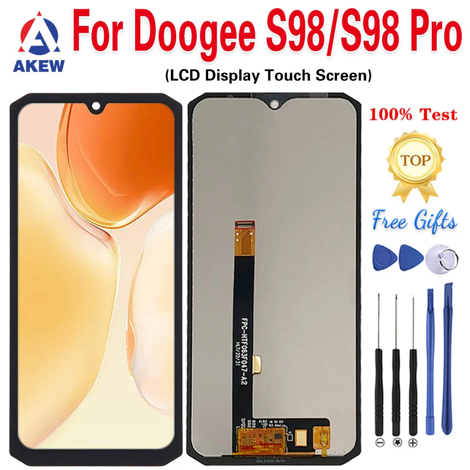 

AKEW Original New Screen For DOOGEE S98 S98Pro LCD Display Doogee S98 Pro Touch Screen Digitizer Assembly Phone Replacement Part