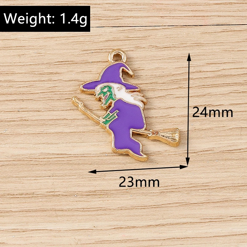 Tusember 10 Stück neue Halloween-Charms Kürbis Böser Geist Vampir Fledermaus Spinne Charms Anhänger für DIY Ohrring Halskette Schmuck – Detail 3