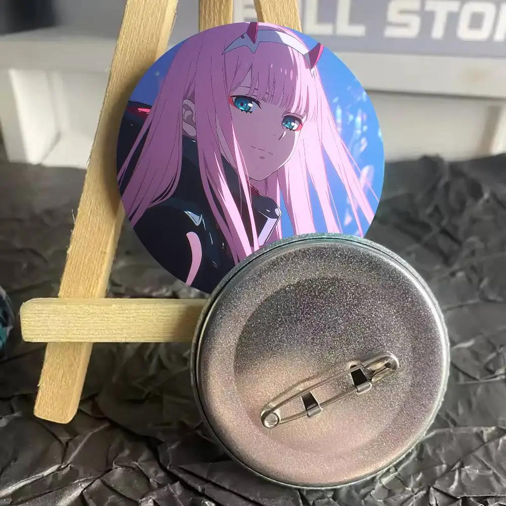 Cute Kawaii Hot Pretty Girl Zero Two Fashion Anime Badge Metal Brooch for Bag Clothes Hat Decor Cosplay Accessories Gifts
