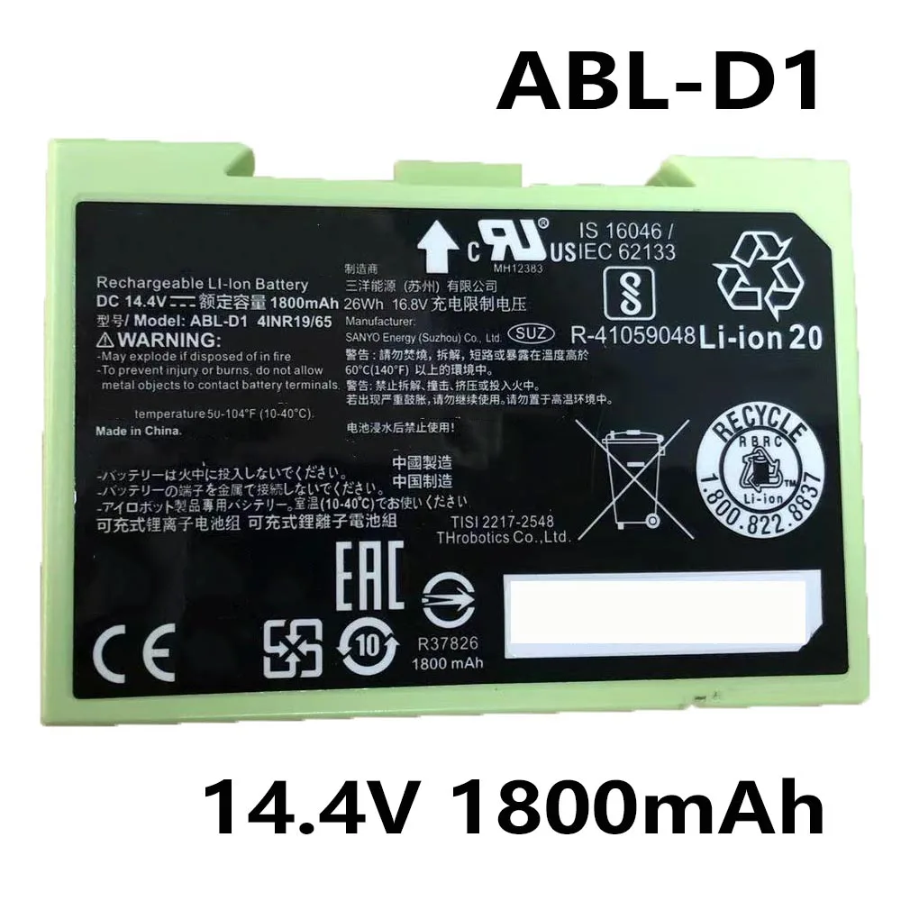 ABL-D1 14.4V 1800mAh Battery for iRobot Roomba Robot Vacuum e5 e6 i3 i4 i6 i7+ i8+ e5134 e5150 e5158 e6112 e6134 e6198 Series