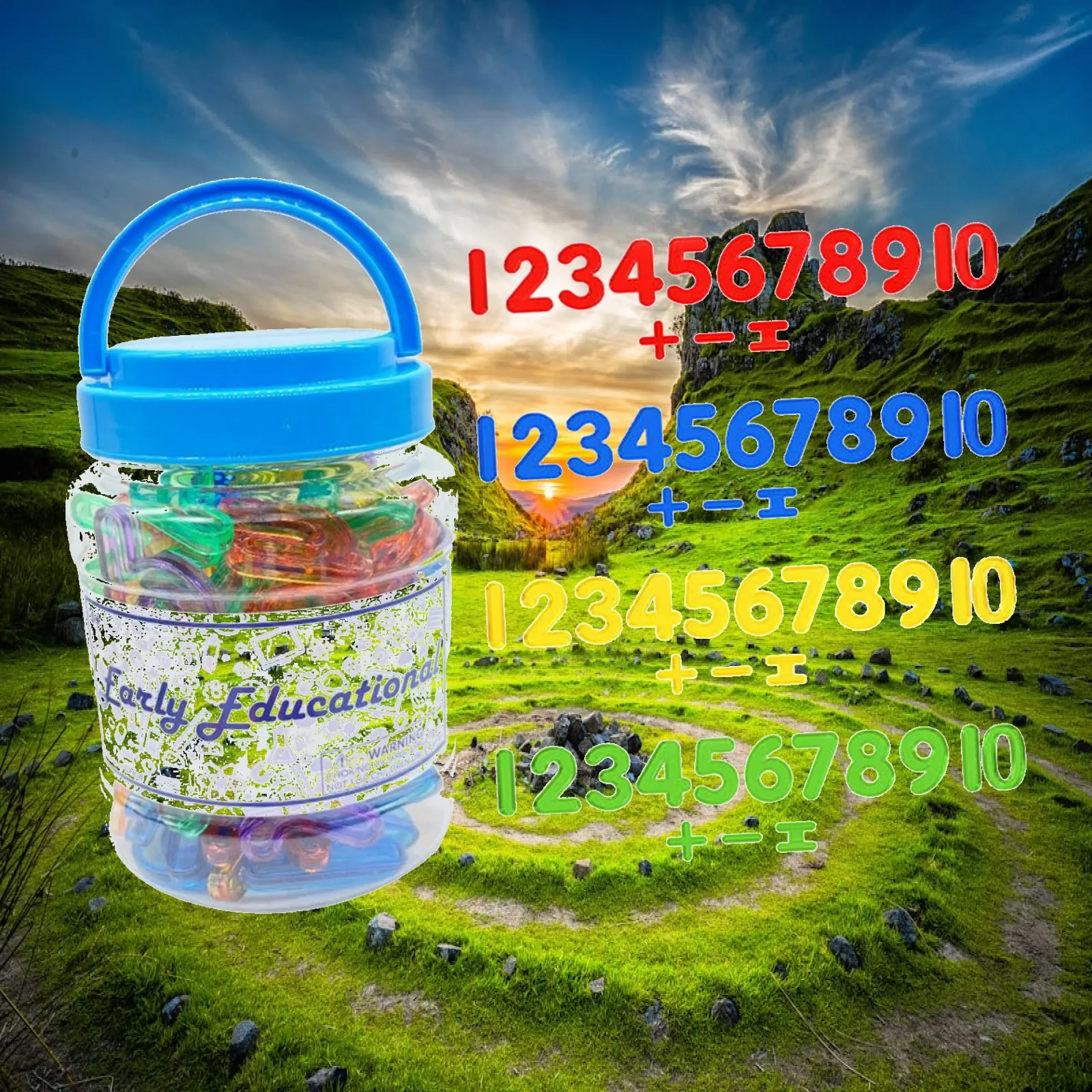 Montessori Pattern Blocks Transparent Letters Numbers Jar Set Early Educational Toy for Children Math Spelling Recognition