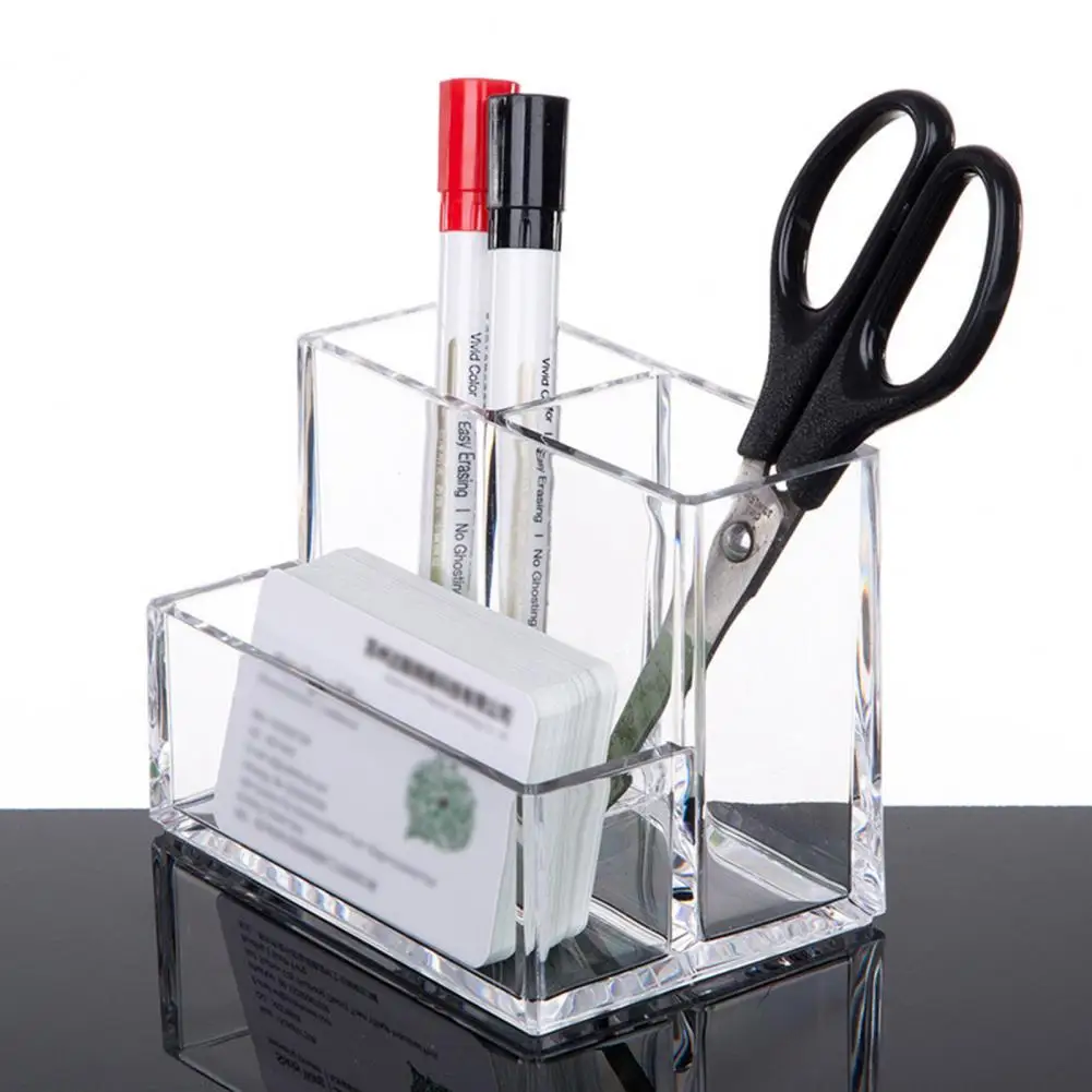 منظم مكتب متعدد الاستخدامات مع 3 مقصورات ، قرطاسية للمكتب ، أقلام ، مكياج ، فرش ، ملحقات الحمام