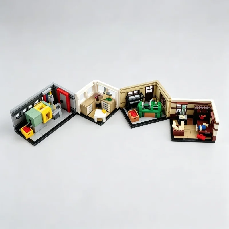 1443 PCS Story Cabin Rustic Wooden House Model MOC Model DIY Educational Assembly Toy Home Decoration Birthday Collection Gift