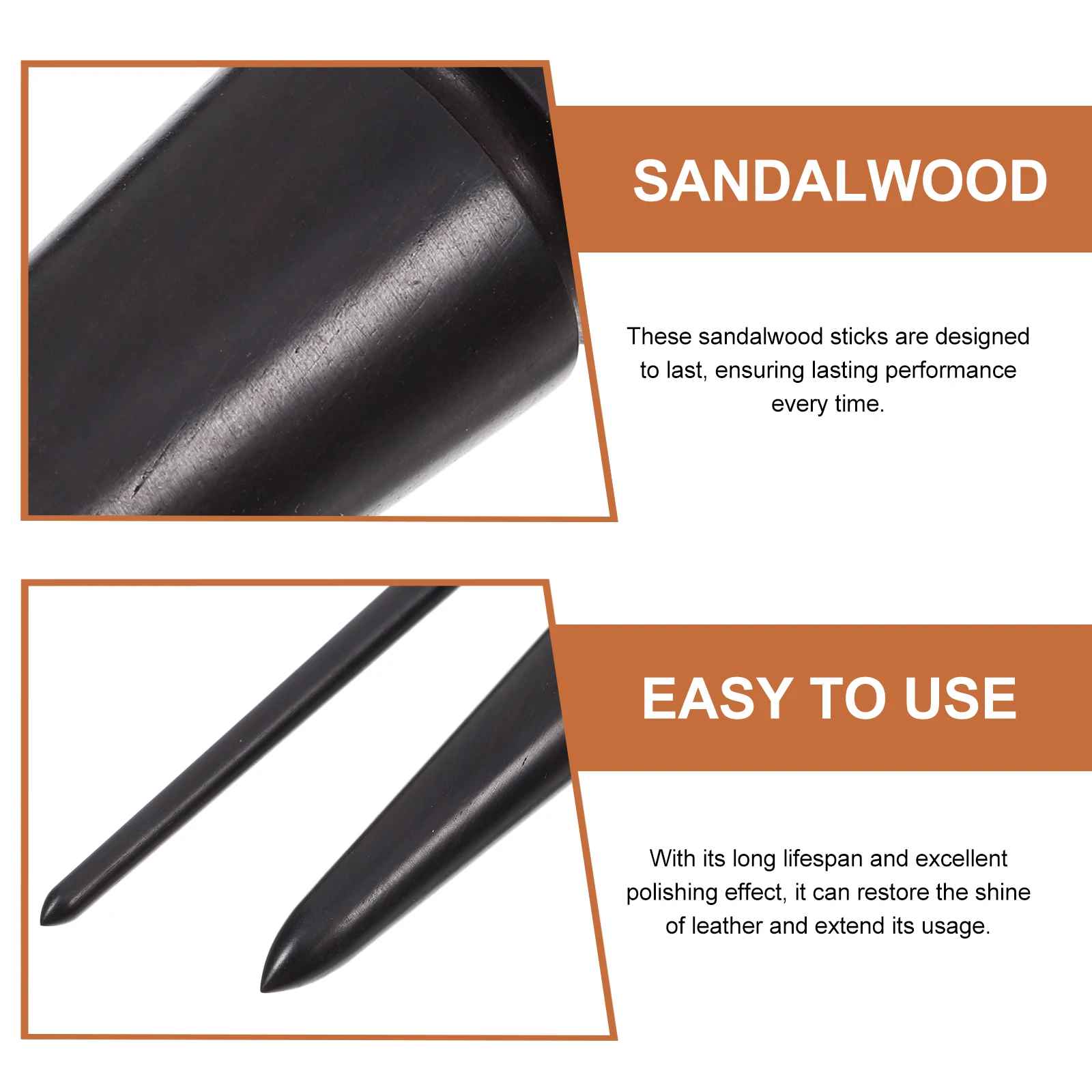 

2pcs Sanding Stick Handheld Burnishing Tool Portable Work Sharpening Sandalwood Craft Tool Manual Polish Kit