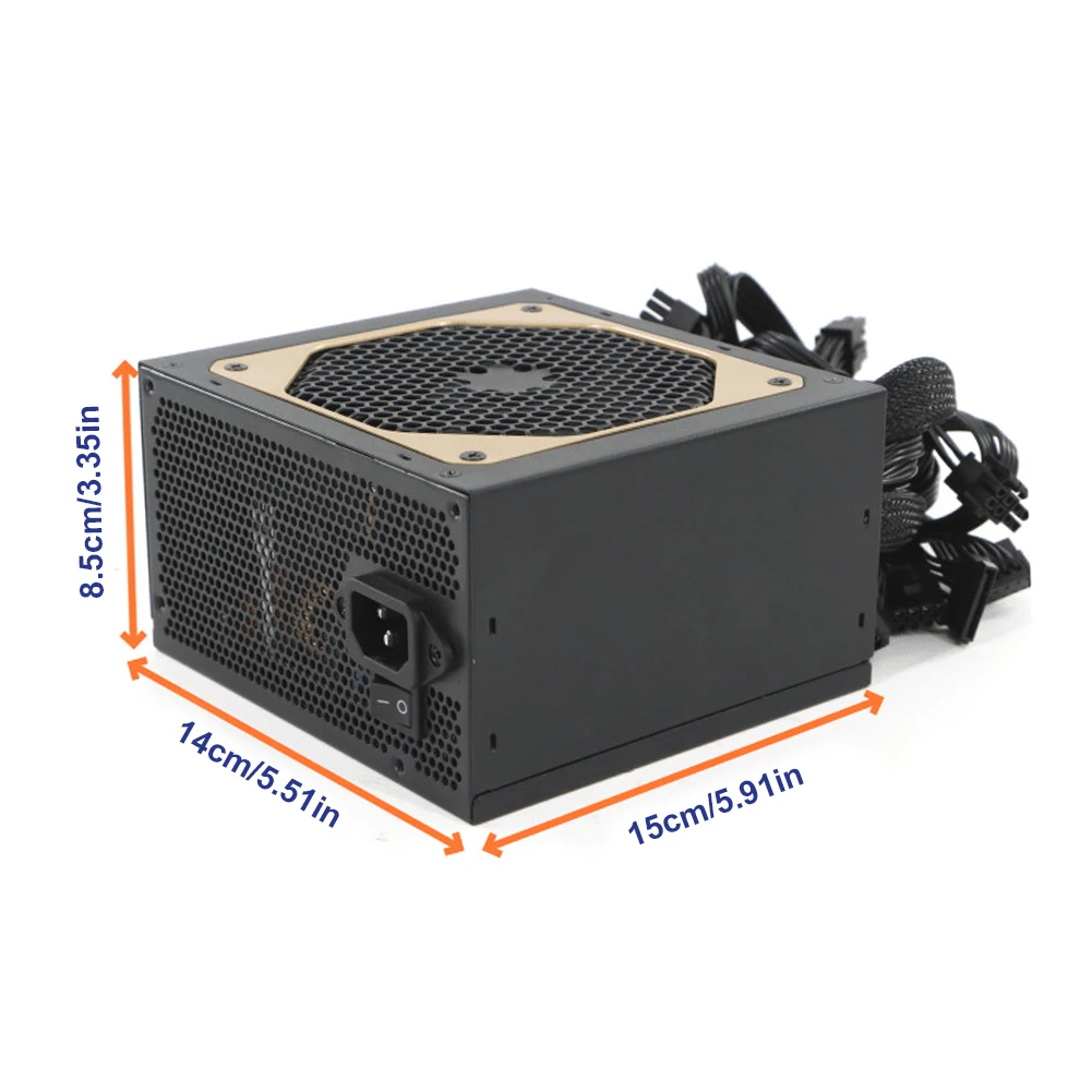 ATX وحدة PSU الألعاب الصامتة الكمبيوتر الطاقة وحدة المعالجة المركزية ميناء 2 4 + 4Pin وحدة امدادات الطاقة 6SATA بطاقة الرسومات 6 + 2Pin إلى 6 + 2Pin للكمبيوتر المكتبي