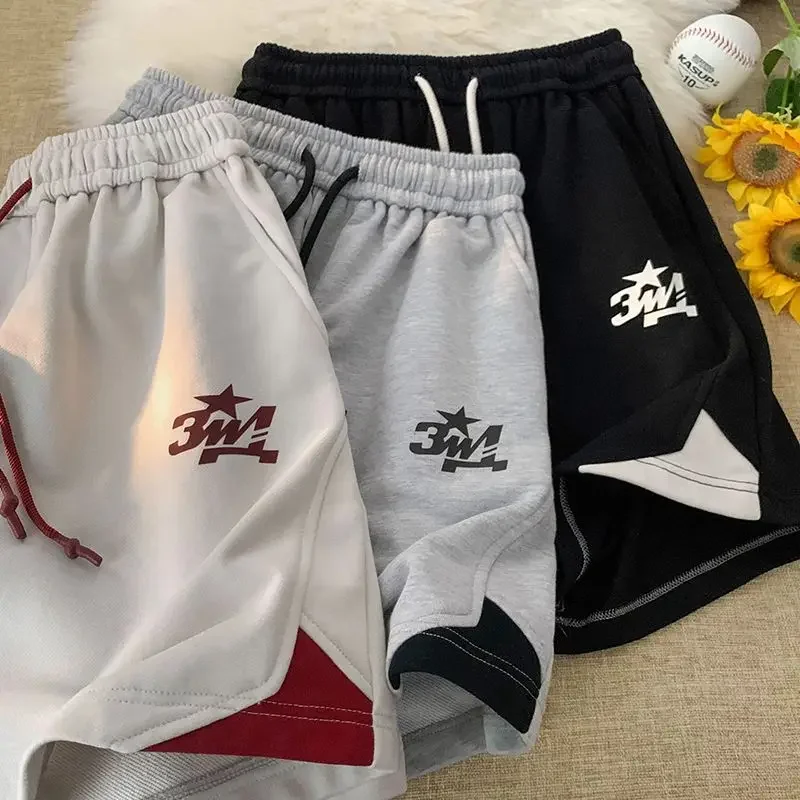 Brede joggingbroek voor heren Training Baggy Basketball Man Korte broek Joggers met zakken Trekkoord Losse sport Nieuw binnen