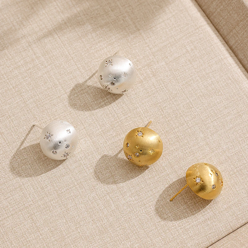 Small Niche Design Metal Semi-Circular Brushed Earrings 2024 Christmas Party Fashion Jewelry Unusual Ear Accessories For Women