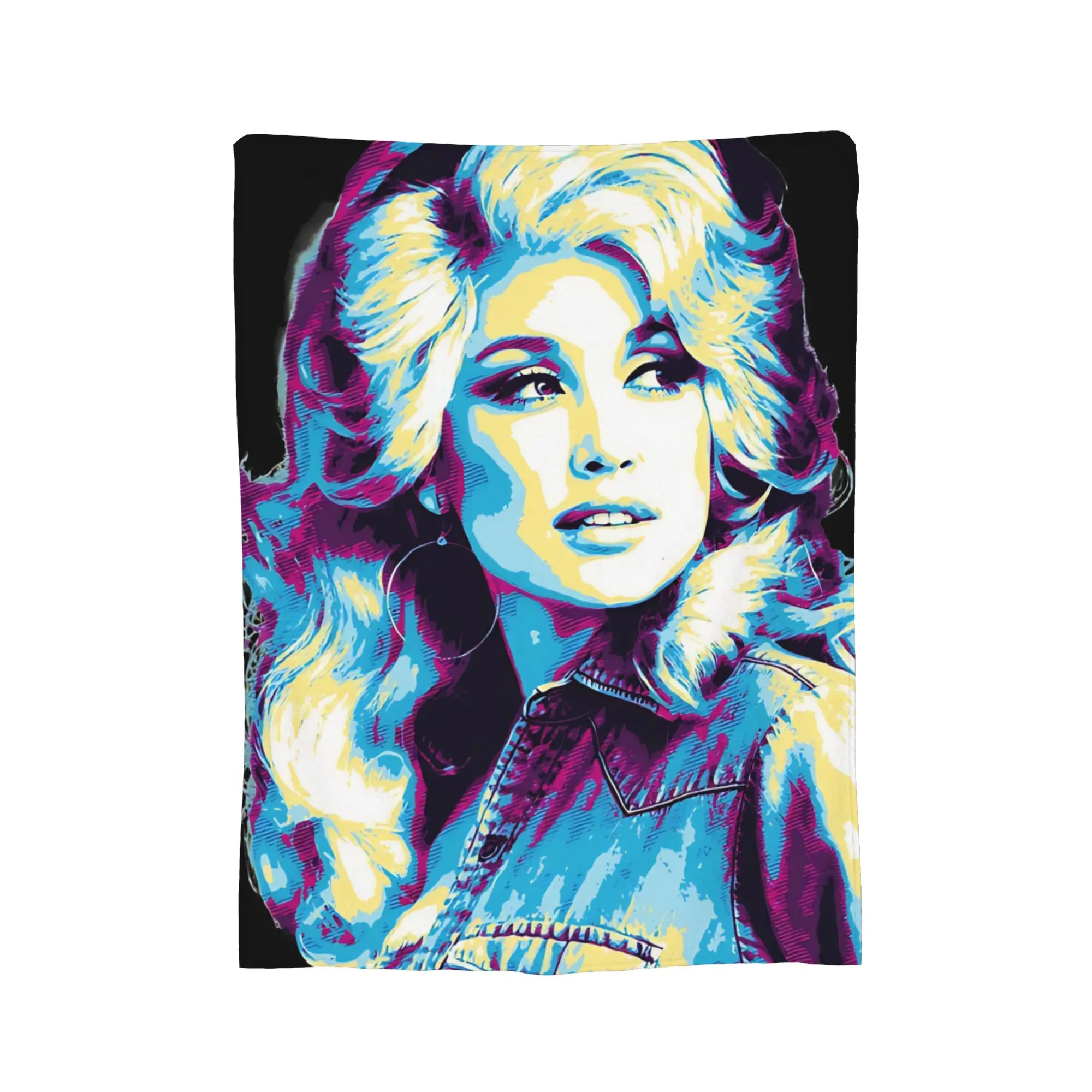 Retro 80s D-Dollys Singer Flannel Blankets Dolly Parton  Vintage Throw Blanket for Home Hotel Sofa  125*100cm Plush Thin Quilt