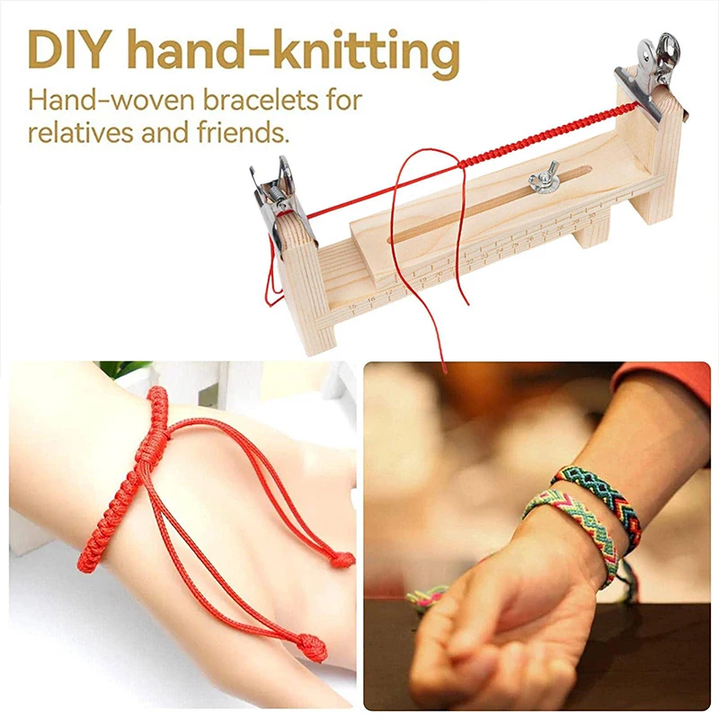 Adjustable bracelet braider DIY tool kit necklace head rope bracelet fixed wooden frame braiding tools