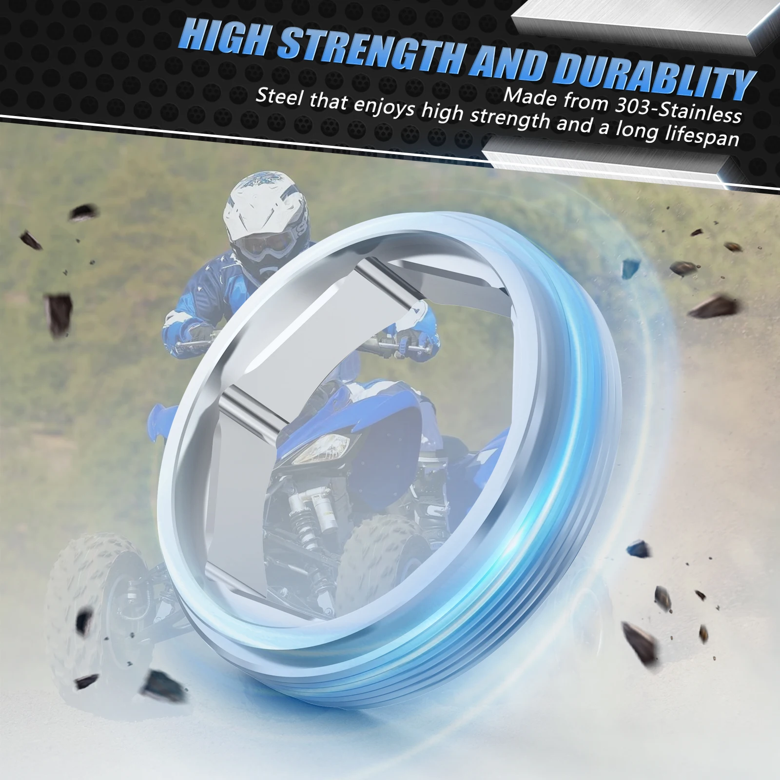 NICECNC ATV Steering Stem Bearing Holder Nut For Yamaha Raptor 700R 660R YFZ450 Grizzly 550 450 400 350 Banhsee Kodiak400