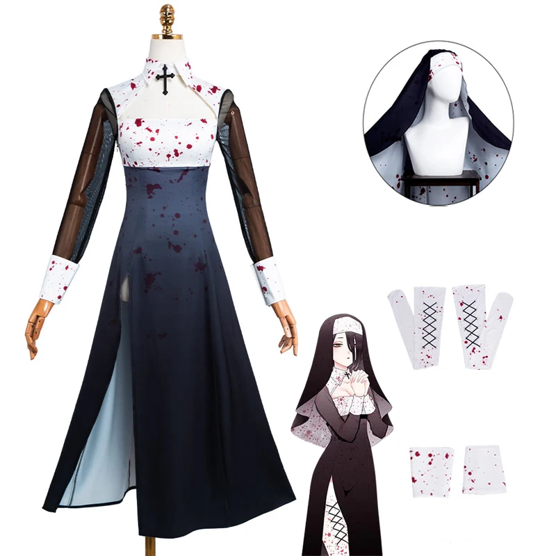 ماي دريس-أب دارلينغ مارين كيتاغاوا أزياء تنكرية زي الراهبة للفتيات والنساء للموسم الثاني فستان كيتاغاوا المثير بفتحة عالية، مناسب للهالوين، للنساء الخياليات