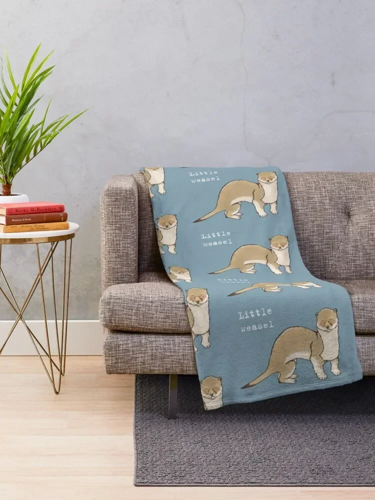 A little weasel - Animals series Throw Blanket anime Bed linens Stuffeds Blankets