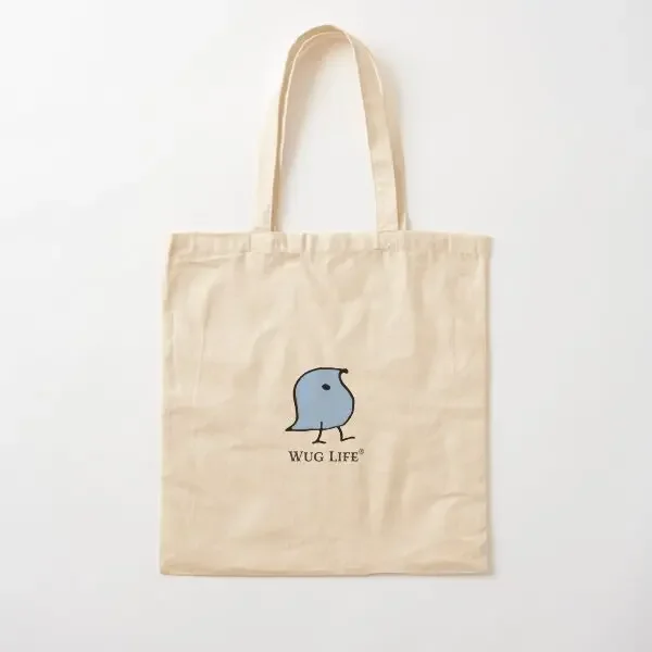 

Wug Life Cotton Canvas Bag Foldable Unisex Travel Grocery Tote Shopper Casual Handbag Fabric Ladies Printed Shoulder Bag