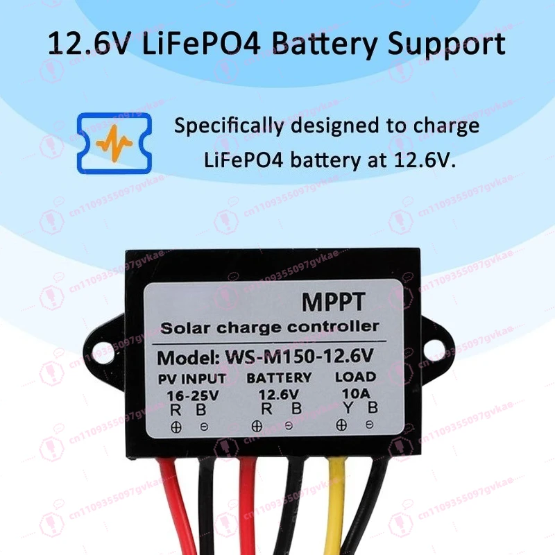 10 Amp 12.6V 150W MPPT Solar Charge Controller